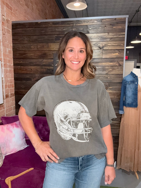 RHINESTONE HELMET TEE